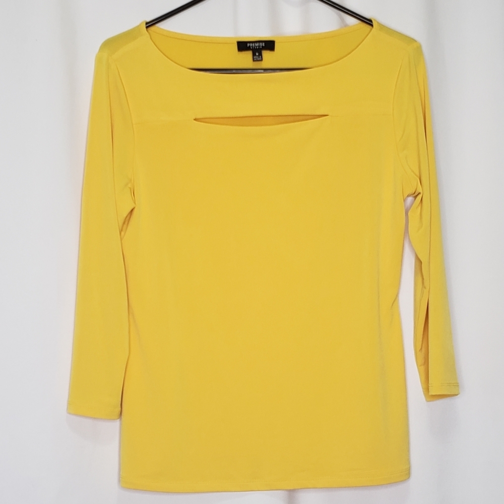 Premise Studio Vibrant Yellow Top 3/4 Sleeve